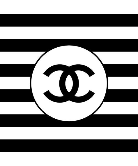 black and white striped chanel artwork